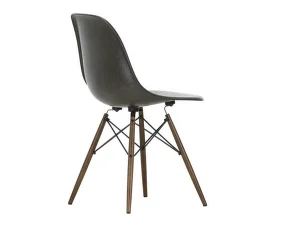 Židle Eames Fiberglass DSW, elephant hide grey/dark maple