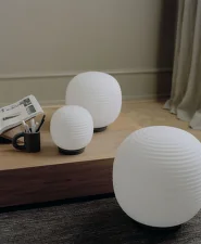Stolní lampa Lantern Globe Table Lamp, Medium, Frosted White Opal Glass