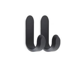 Věšáky Curve Mini Hooks – set 2 ks, matt black