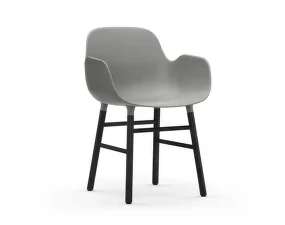 Židle Form s područkami Black Oak, grey