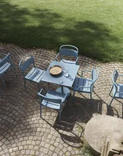 Stolek Linear Steel Café Table 70x70, pale blue