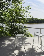 Stolička Linear Steel Counter Stool, taupe