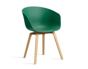 Židle AAC 22 Lacquered Oak Veneer, teal green