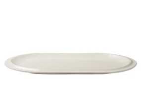 Servírovací talíř Edge Serving Plate Ecru Stoneware, 25x40 cm
