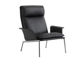 Křeslo Muno LN17 High Back w. Arms, black/dark chrome