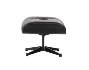 Ottoman Eames Lounge, chestnut black / leather premium F66 nero