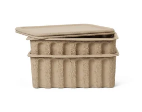 Papírový úložný box Pulp Large set 2 ks, brown