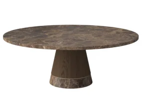 Konferenční stolek Piro Ø90 H36, brown marble