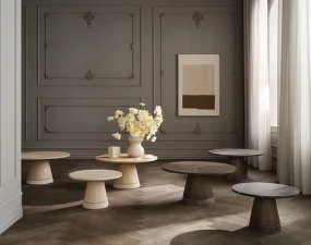 Konferenční stolek Piro Ø90 H42, sand travertine