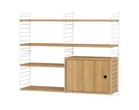 Policová sestava String Living Room R, oak/white