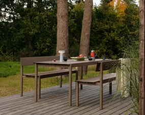 Lavice Linear Steel Bench s opěrkou 110 cm, taupe
