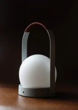 Přenosná lampa Carrie Leather Handle, linen blue