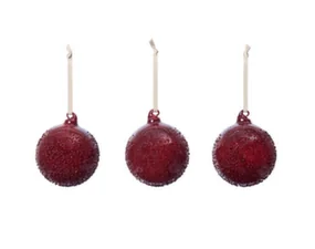 Vánoční baňky Flurry M set 3ks, picante red