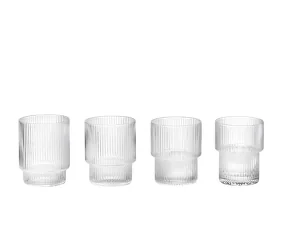 Sklenice Ripple set 4ks, clear