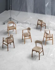 Židle Herit Armchair Oak čalouněná, sand