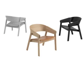 Křeslo Cover Lounge Chair, kůže, black/black