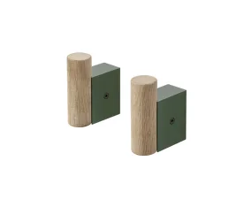 Věšáky Attach, dark green/oak