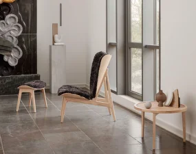 Křeslo Elephant, natural oak / Sheepskin - Off White