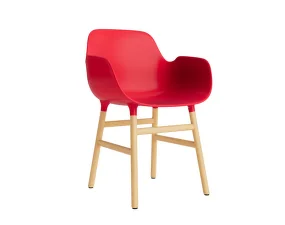 Židle Form s područkami Oak, bright red