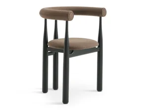 Čalouněná židle Bukowski, black/Wooly Plus 1008