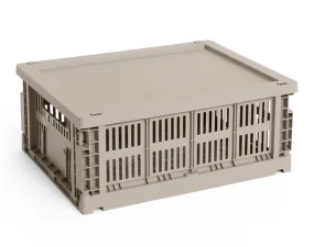 Plastové víko Colour Crate Medium, warm grey