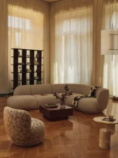 Rohová modulová sedací souprava Rico Soft Bouclé, natural