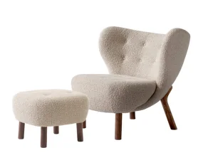 Křeslo Little Petra VB1 a pouf ATD1, walnut/Karakorum 003