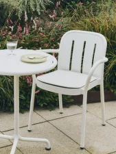 Zahradní židle Deville s područkami, cream white
