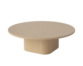 Konferenční stolek Eida Ø90 H28, white pigmented oiled oak