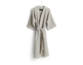 Župan Waffle Bathrobe, stripe dusty blue