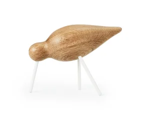 Dřevěný ptáček Shorebird Medium, oak / white
