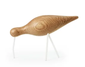 Dřevěný pták Shorebird Large, oak / white