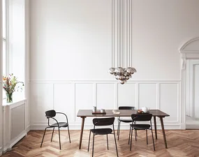 Židle Pavilion AV3, black lacquered oak/black leather