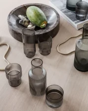 Sklenice Ripple Long Drink set 4ks, smoked grey