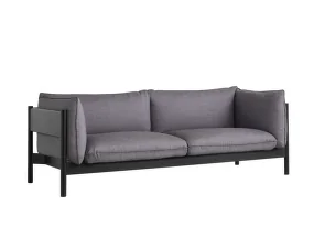 Třímístná pohovka Arbour, black lacquered solid beech / Remix 266
