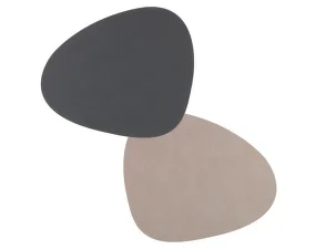 Oboustranné prostírání Double Curve L, anthracite / light grey