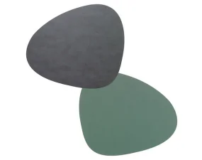 Oboustranné prostírání Double Curve L, anthracite / pastel green