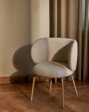 Jídelní židle Rico, Bouclé off-white / cashmere