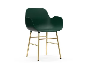 Židle Form s područkami Brass, green