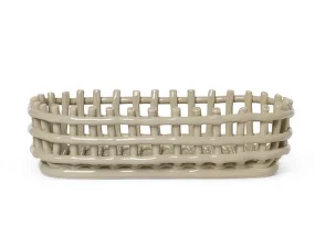Organizér Ceramic Basket Oval, cashmere