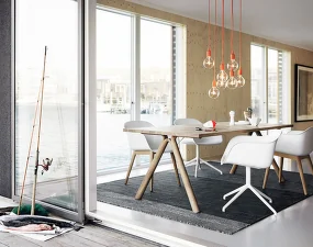 Židle Fiber Armchair Wood Base, Remix 133