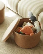 Pouf Hide Storage Small, sand