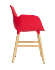 Židle Form s područkami Oak, bright red