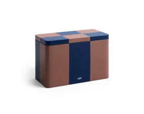 Plechová dóza Tin Container Medium, brown and midnight blue