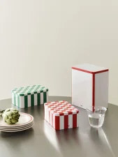 Plechová dóza Tin Container Small, red and off-white