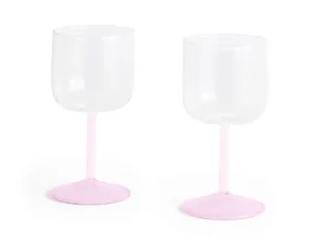 Sklenice na víno Tint 2 ks, clear, jade light pink and light pink