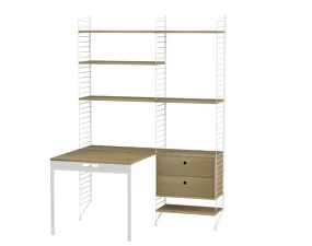 Policová sestava String Workspace E, oak/white