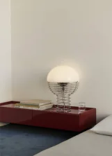 Stolní lampa Wire 40, chrome/white