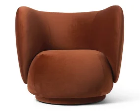 Lounge chair Rico Swivel, Rich Velvet rust