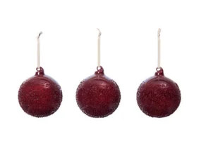 Vánoční baňky Flurry L set 3ks, picante red